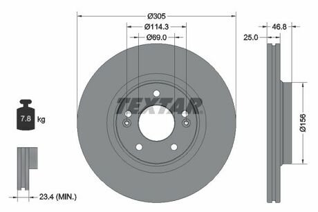 Тормозной диск TEXTAR 92292203