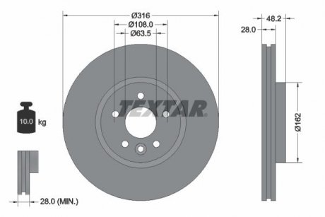 Гальмівний диск TEXTAR 92300605 (фото 1)