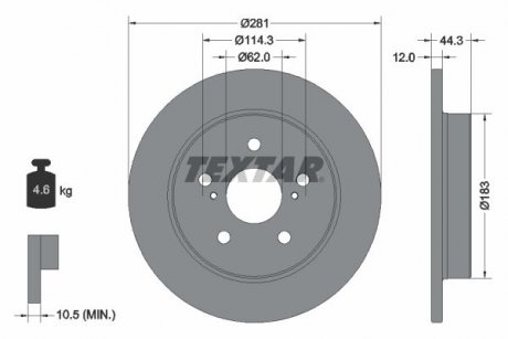 Гальмівний диск TEXTAR 92301403 (фото 1)
