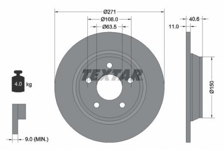 Гальмівний диск TEXTAR 92303503 (фото 1)