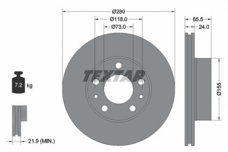 Гальмівний диск TEXTAR 92305203 (фото 1)