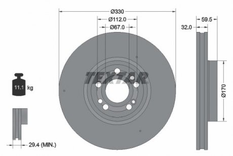 Тормозной диск TEXTAR 92307105 (фото 1)