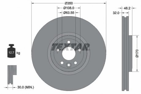 Гальмівний диск TEXTAR 92308105