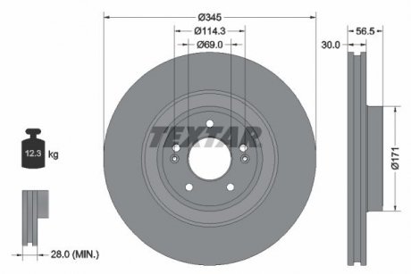Гальмівний диск TEXTAR 92314805 (фото 1)