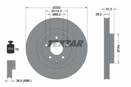 Тормозной диск TEXTAR 92315203