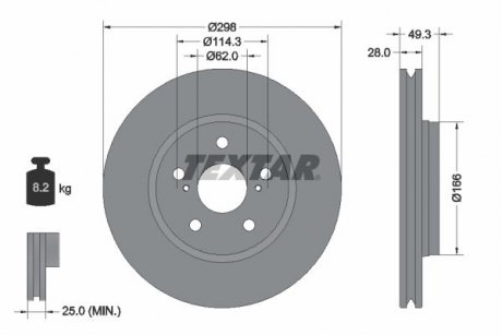 Гальмівний диск TEXTAR 92315703 (фото 1)