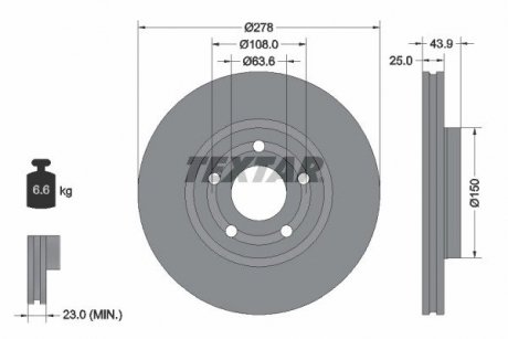 Гальмівний диск TEXTAR 92327503 (фото 1)