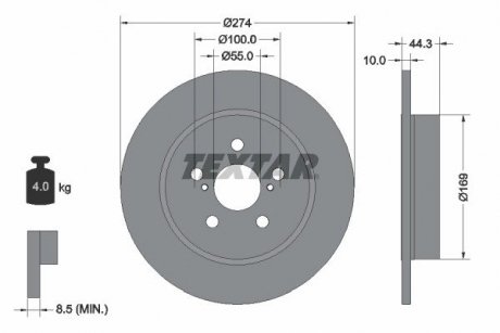 Гальмівний диск TEXTAR 92333703 (фото 1)