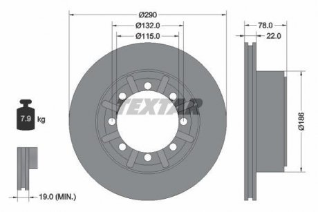 Гальмівний диск TEXTAR 93117600