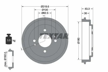 BЁBEN HAM. KIA T. PICANTO 1,0-1,2 11- TEXTAR 94044400