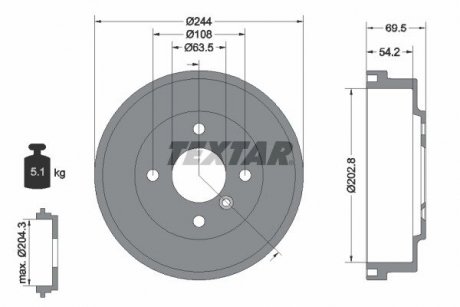 Гальмівний барабан TEXTAR 94048000