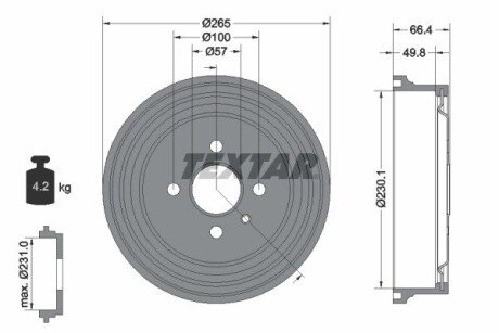 BЁBEN HAM. OPEL T. ASTRA/COMBO/VECTRA 1,2-2,0/1,3-2,2 CDTI 91-11 TEXTAR 94048700 (фото 1)