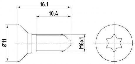 Болты крепления тормозов. дисков TEXTAR TPM0008 (фото 1)