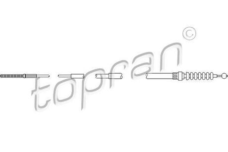 Трос стояночной тормозной системы TOPRAN / HANS PRIES 103063 (фото 1)