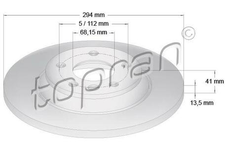 Гальмівний диск TOPRAN / HANS PRIES 107 692 (фото 1)