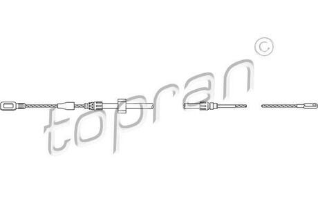 Трос ручного тормоза TOPRAN / HANS PRIES 109814 (фото 1)