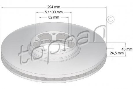 Гальмівний диск TOPRAN / HANS PRIES 302087 (фото 1)