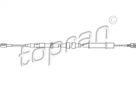 Трос, тормозной механизм рабочей тормозной системы TOPRAN / HANS PRIES 401943 (фото 1)
