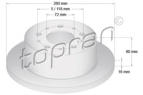 Диск гальмівний TOPRAN / HANS PRIES 722596