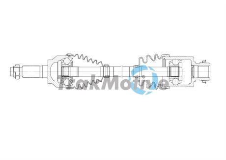 MAZDA Напіввісь передн. прав. 3 03- TRAKMOTIVE 30-2060 (фото 1)