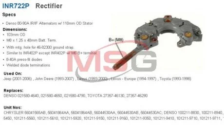 Діодний міст TRANSPO INR722P