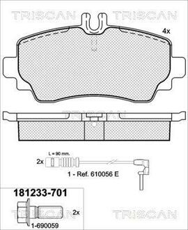 Колодки тормозные дисковые передние MERCEDES A MODEL TRISCAN 8110 23022 (фото 1)
