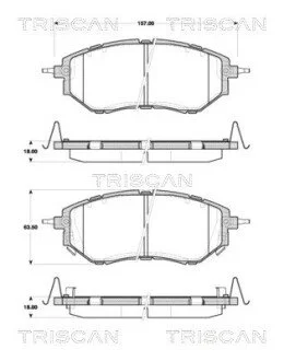 Гальмівні колодки, дискове гальмо (набір) TRISCAN 811068182