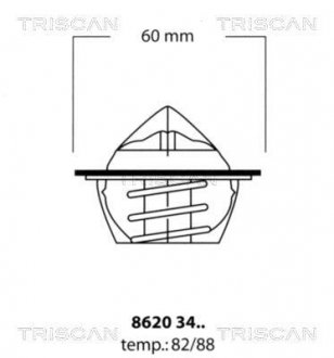 Термостат системи охолодження TRISCAN 86203488 (фото 1)