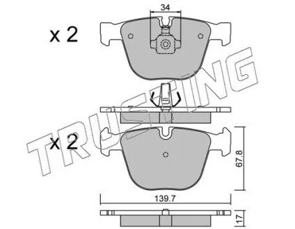 Колодки тормозные дисковые передние PKW BMW 7 E65-66 TRUSTING 789.0