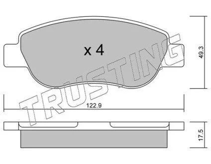 Колодки тормозные дисковые передние PKW TRUSTING 797.0
