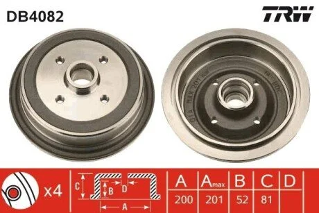 Гальмівний барабан TRW DB4082