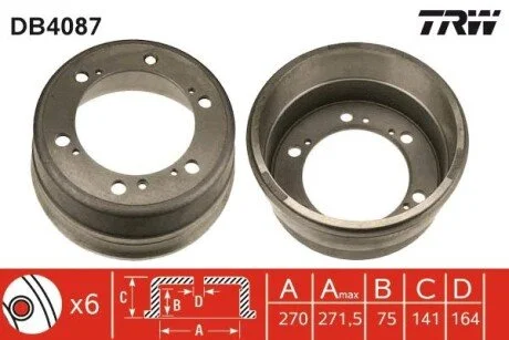 Гальмівний барабан TRW DB4087
