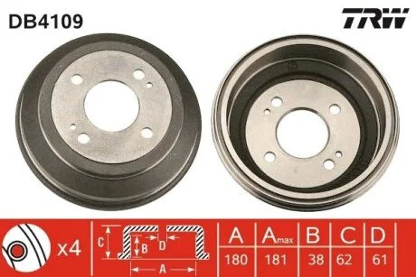 Гальмівний барабан TRW DB4109