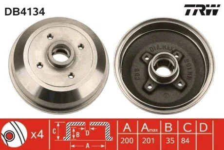 Тормозной барабан TRW DB4134