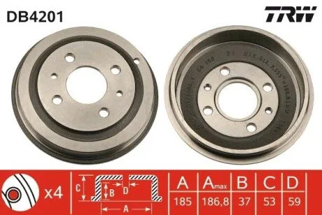Гальмівний барабан TRW DB4201