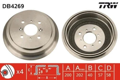 Гальмівний барабан TRW DB4269