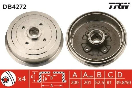 Тормозной барабан Lanos TRW DB4272