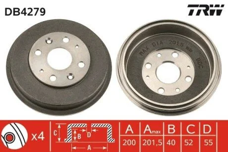 Гальмівний барабан TRW DB4279