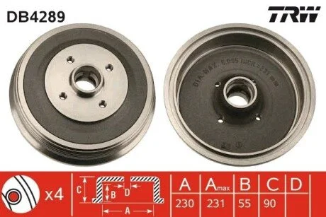 Гальмівний барабан TRW DB4289