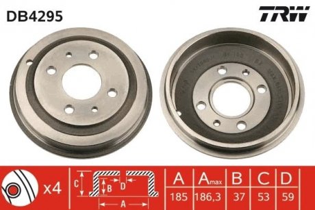 Гальмівний барабан TRW DB4295