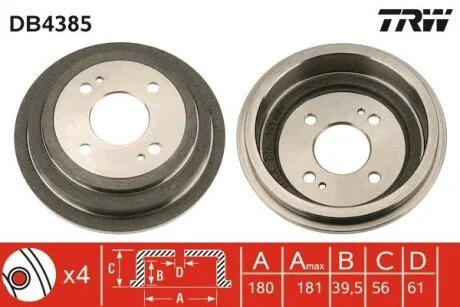Гальмівний барабан TRW DB4385
