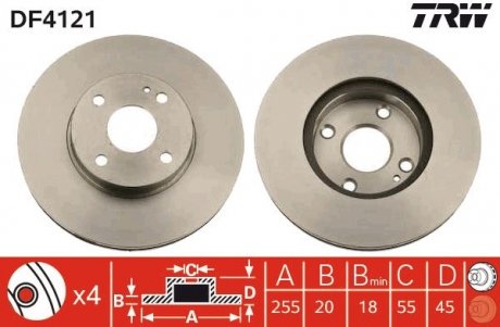 Тормозной диск TRW DF4121 (фото 1)