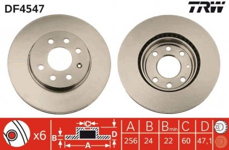 Тормозной диск TRW DF4547 (фото 1)