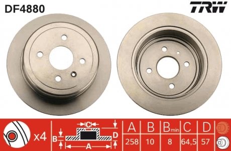 Тормозной диск TRW DF4880 (фото 1)