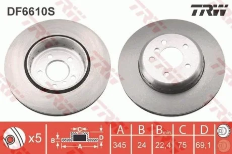 Тормозной диск двухсекционный TRW DF6610S