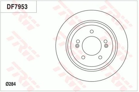 Диск гальмівний (1 шт.) HYUNDAI/KIA Grandeur/Optima/Soul "R D=284mm "11>> TRW DF7953