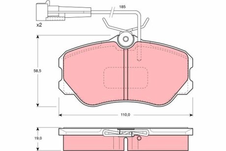 Гальмівні колодки, дискове гальмо (набір) TRW GDB1095 (фото 1)