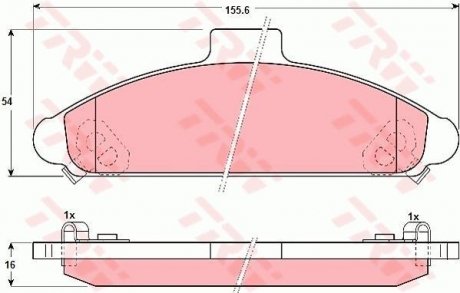 Гальмівні колодки, дискове гальмо (набір) TRW GDB1136