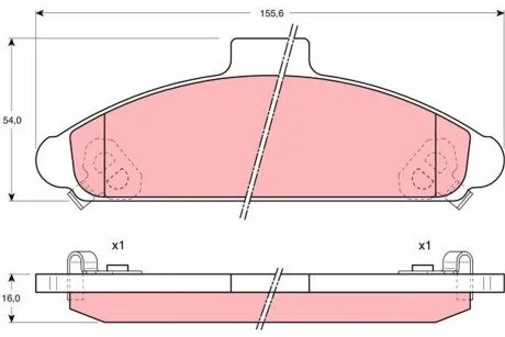 Гальмівні колодки, дискове гальмо (набір) TRW GDB1136