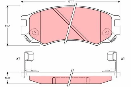 Гальмівні колодки, дискове гальмо (набір) TRW GDB1175